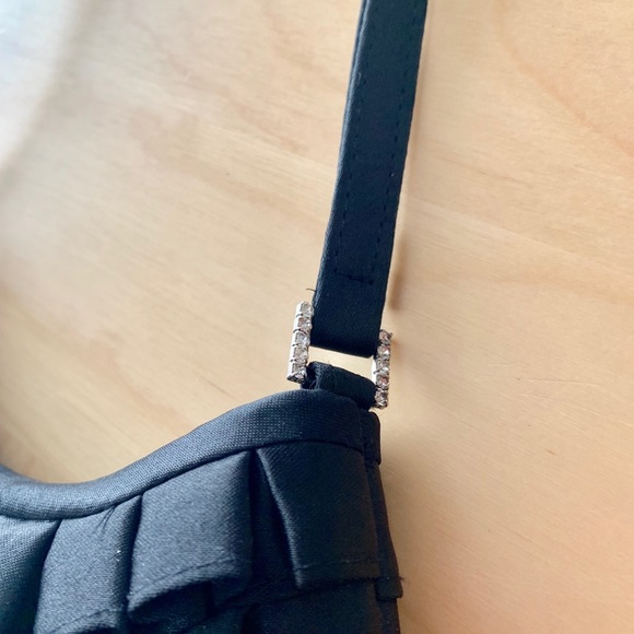 2/$20 Vintage Black Satin Mini Ruffle Purse - Picture 5 of 10